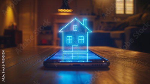 AI generated illustration of a House hologram on the phone screen