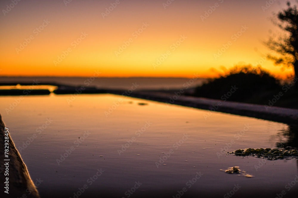 Mesmerizing view of the golden sunset over the sea Mesmerizing view of the golden sunset over the sea
