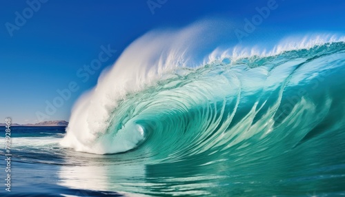 Beautiful Landscape Background Blue Ocean Wave © Virgo Studio Maple