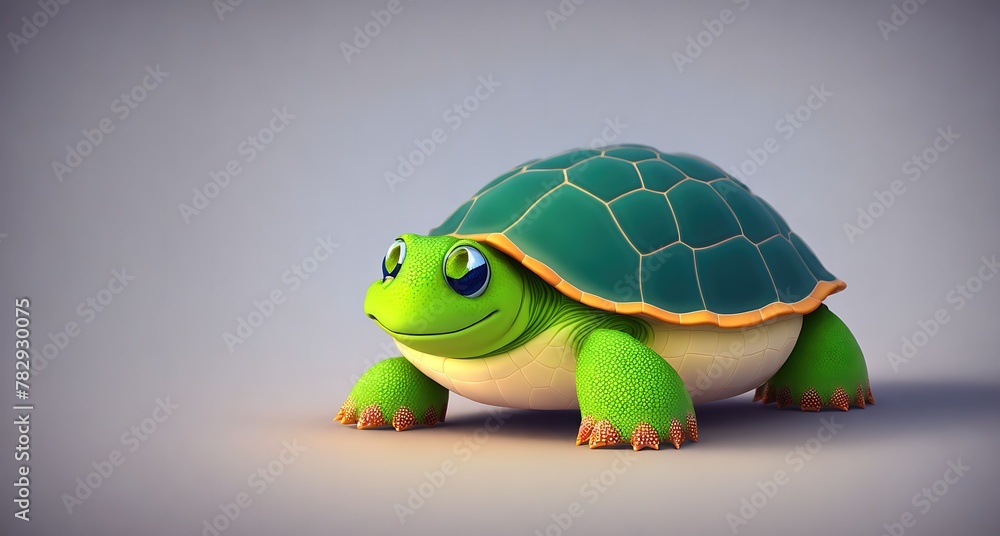 Fototapeta premium Cute Cartoon Turtle Character