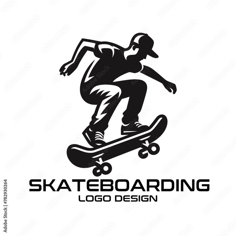 Skateboarding Vector Logo Design Skateboarding Vector Logo Design