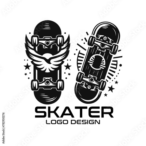 Skater Vector Logo Design photo