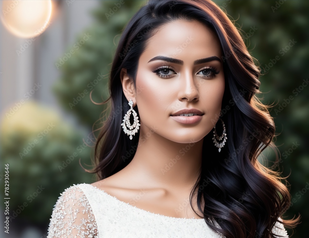 An image of a woman wearing a white wedding dress. An image of a woman wearing a white wedding dress.