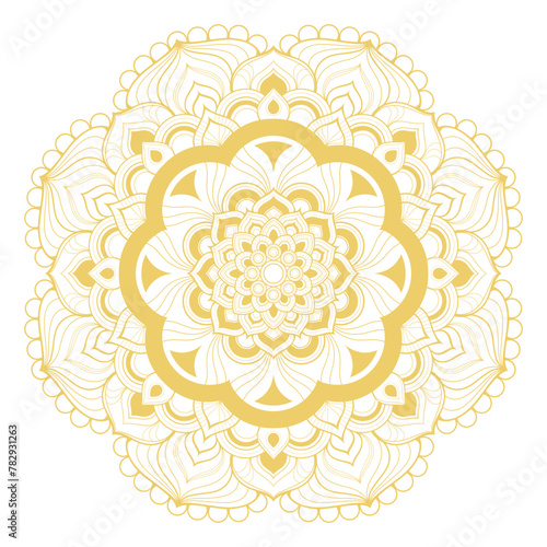 Luxury gold mandala graphic element design in vintage style. Vector illustration.