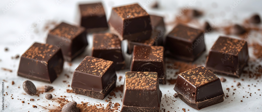 chocolate cubes filled with marzipan, food advertisng chocolate cubes filled with marzipan, food advertisng