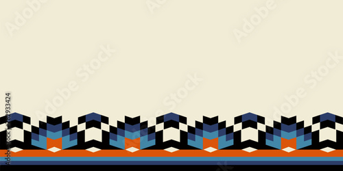 Native american heritage month. Vector banner, poster, card, content for social media. Beige background with native ornament border.