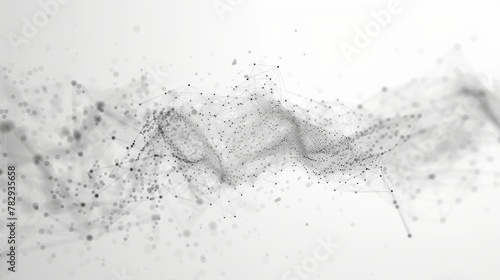 An abstract white gray polygon tech network with a connect technology background. An abstract texture background with dots and lines. 3D rendering.