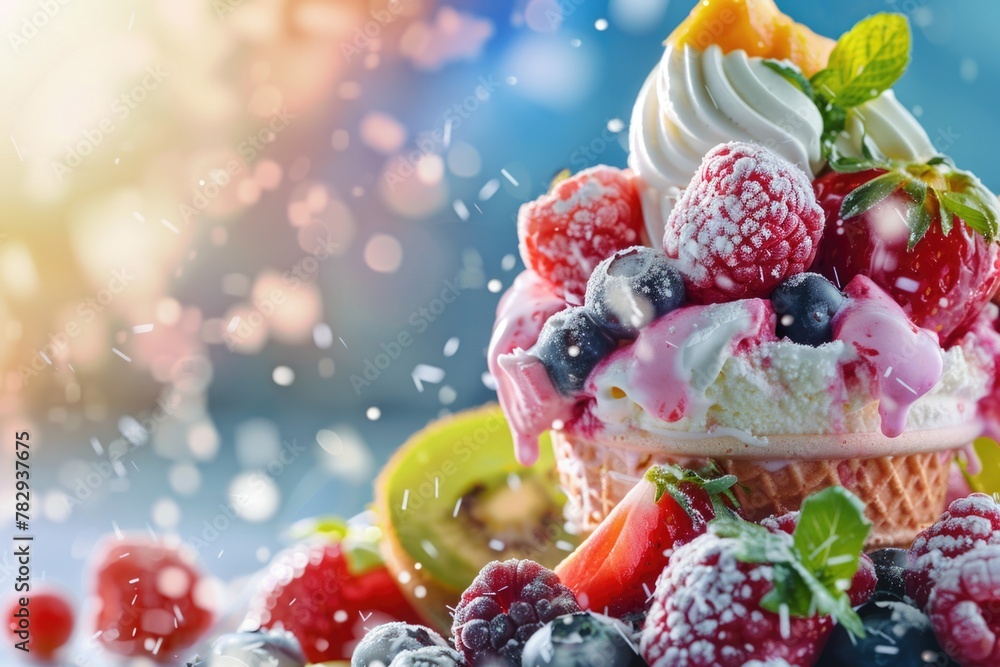 Close up of a delicious dessert with fresh fruit. Great for food blogs and menus Close up of a delicious dessert with fresh fruit. Great for food blogs and menus