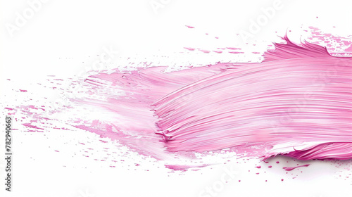 Blush pink paint brush stroke on a pure white background photo
