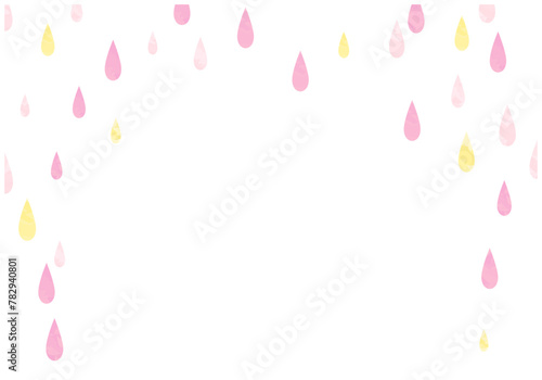梅雨の雨が降る水滴パターン背景5桜色