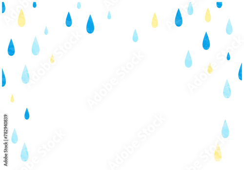 梅雨の雨が降る水滴パターン背景5青色