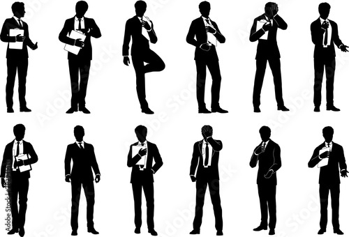 Business People Men Silhouette Businessmen Set photo