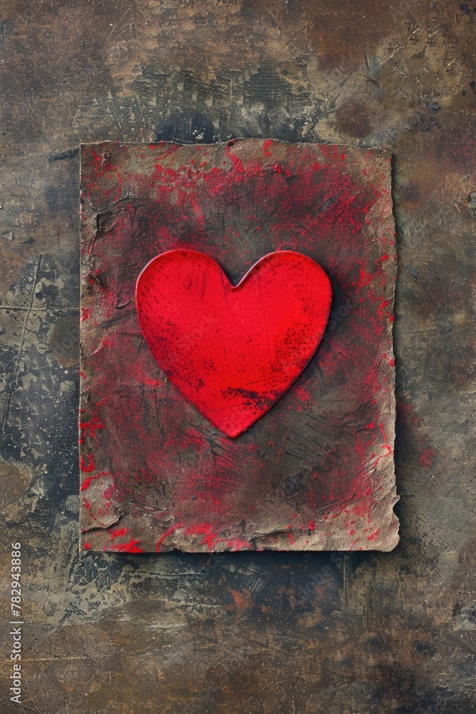 A red heart shape drawn on a piece of paper, suitable for various romantic occasions A red heart shape drawn on a piece of paper, suitable for various romantic occasions