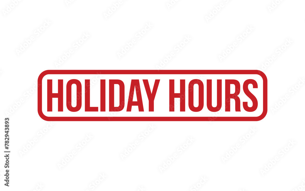 Red Holiday Hours Rubber Stamp Seal Vector Red Holiday Hours Rubber Stamp Seal Vector
