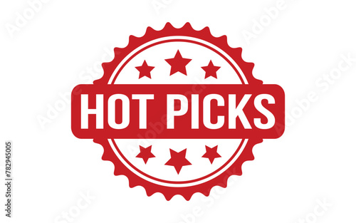 Hot Picks rubber grunge stamp seal vector
