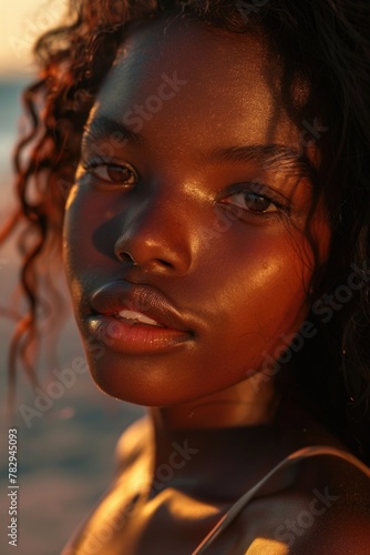 A close-up shot of a person with a strikingly pretty face. Perfect for beauty or fashion concepts