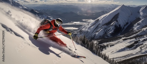 Ski mountaineering race, Crested Butte AI generated photo