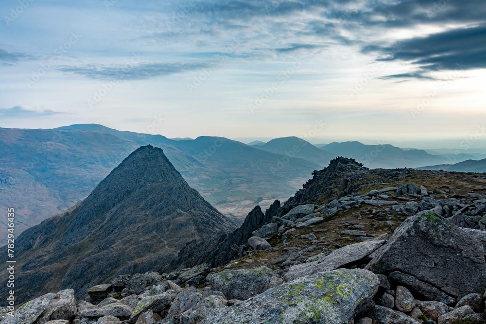 Fototapeta premium Scenery of Glyder Fach mountain in Snowdonia, north-west Wales, the UK