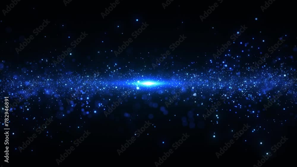 Abstract background of magic particles in blue color, particles glow and move with wave energy, beautiful nebula, fairy dust, seamless loop, 4K. Abstract background of magic particles in blue color, particles glow and move with wave energy, beautiful nebula, fairy dust, seamless loop, 4K.