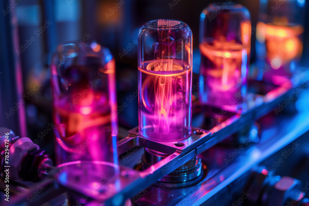 Vivid Plasma Tubes in High-Tech Laboratory Environment Vivid Plasma Tubes in High-Tech Laboratory Environment