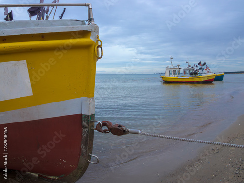 Fishing boats on the seashore
