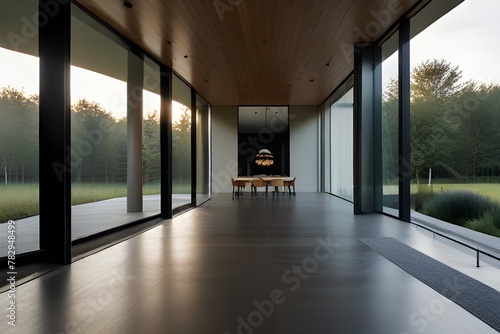 A stunning, modern house with floor-to-ceiling windows and a sleek, minimalist design.