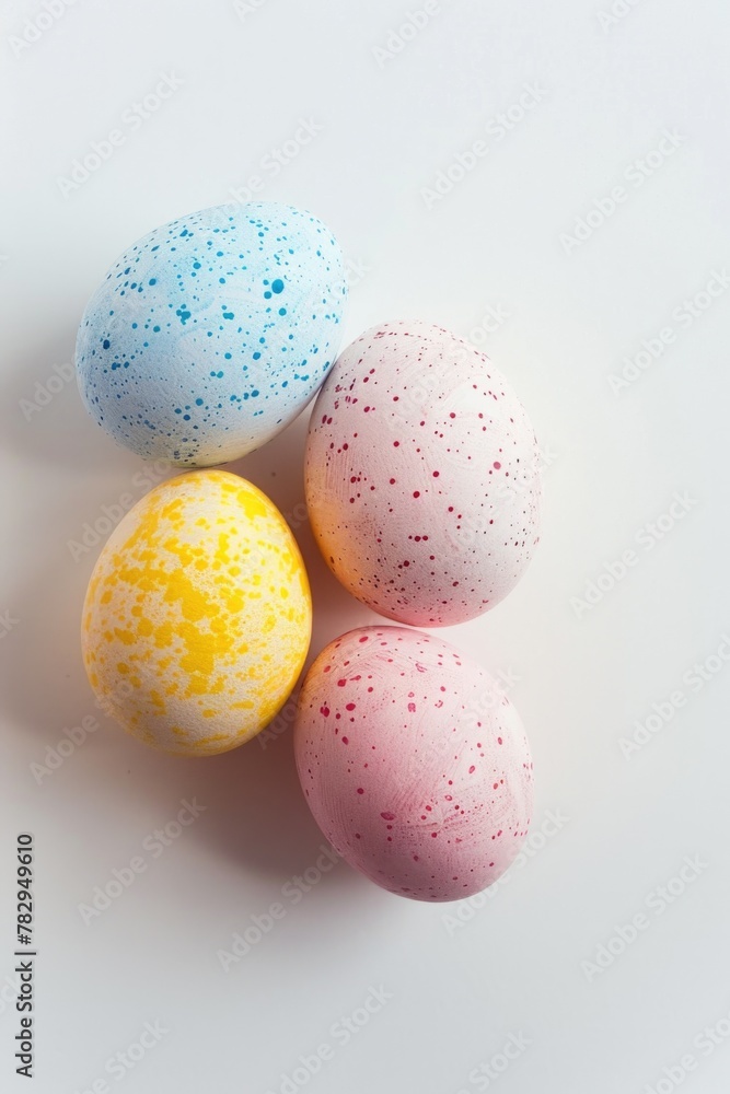 Group of three eggs on white background. Suitable for food and cooking concepts