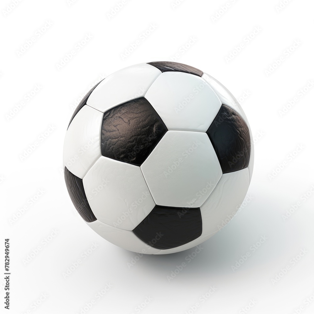 AI generated illustration of a soccer ball on a white background