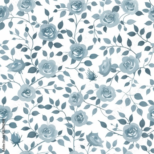 Elegant Monochrome Floral Pattern with Stylish Roses