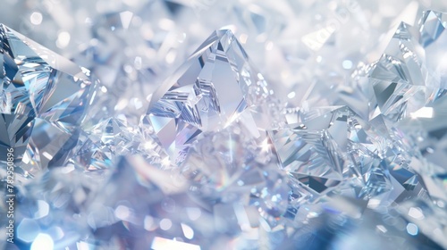 A close-up view of a bunch of shiny diamonds. Ideal for luxury and jewelry concepts