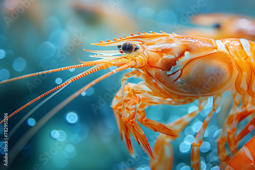 The Dance of Water Creatures Elegantly Captured Shrimp Moves Amongst Greens