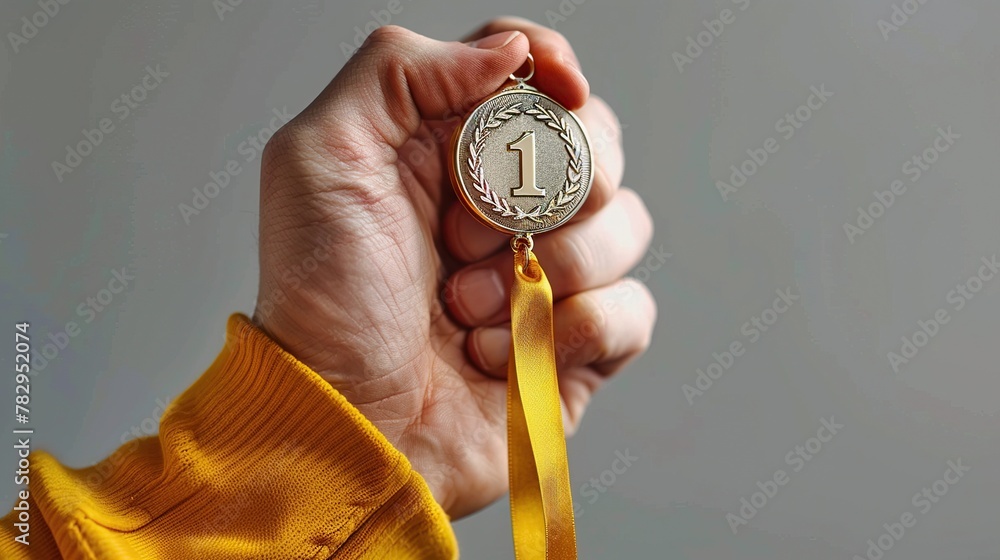 Victory celebrated: Number 1 medals for champions Stock Photo | Adobe Stock