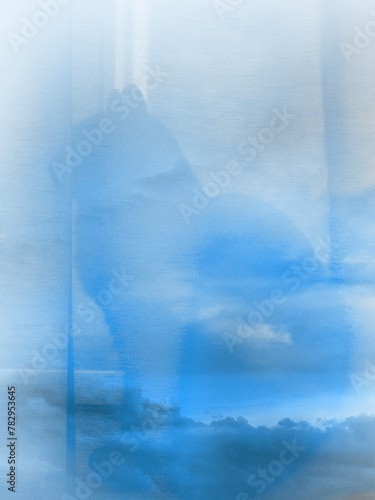 cat in blue sky and clouds (ID: 782953645)