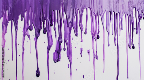 Lavender purple paint drip on a pure white background