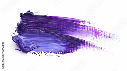 Lavender purple paint brush stroke on a pure white background