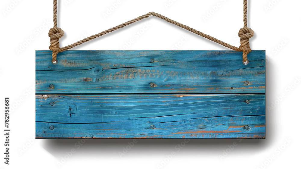 blue wooden planks hanging mockup isolated on white background blue wooden planks hanging mockup isolated on white background