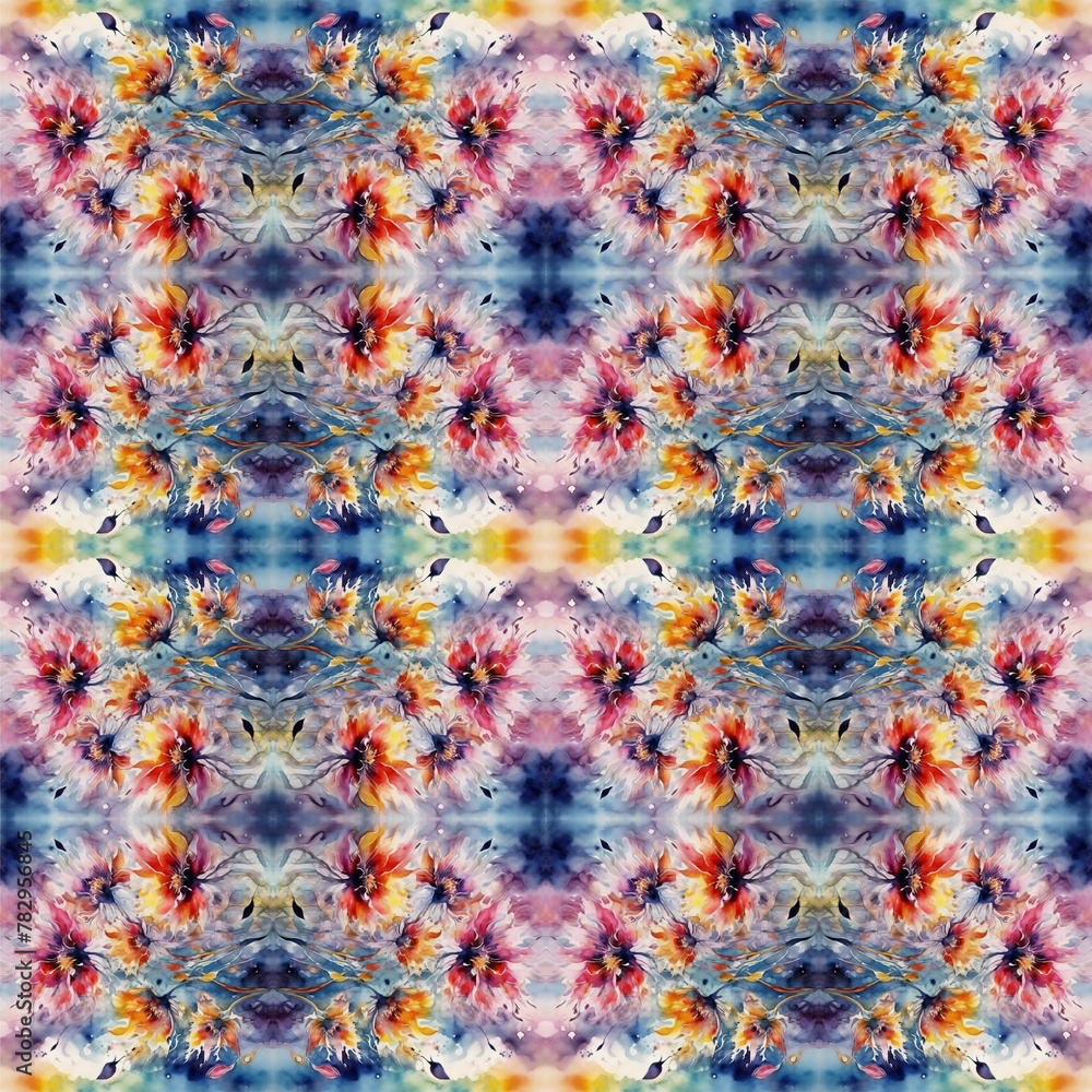 watercolor flower seamless pattern, creative ornament, abstract floral background, fashion print