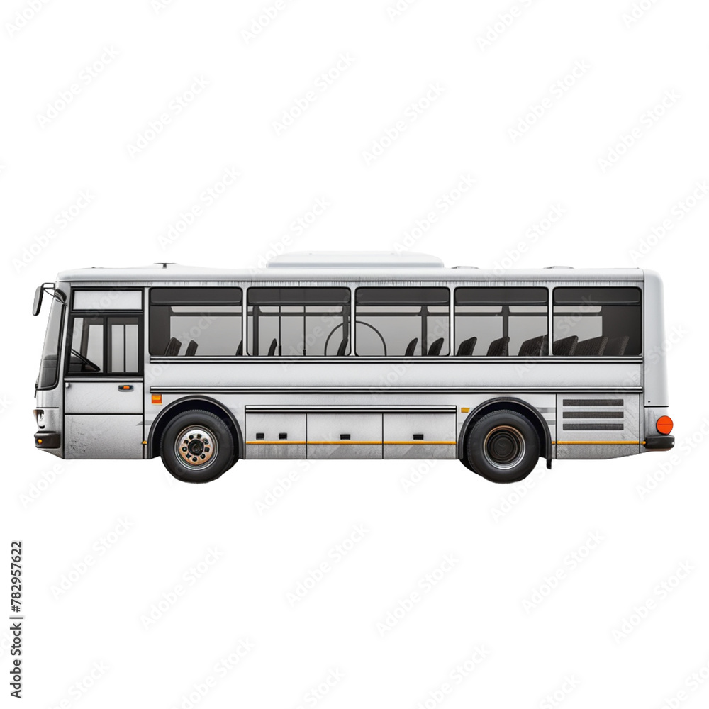 Gray Bus on isolated on transparent background Gray Bus on isolated on transparent background