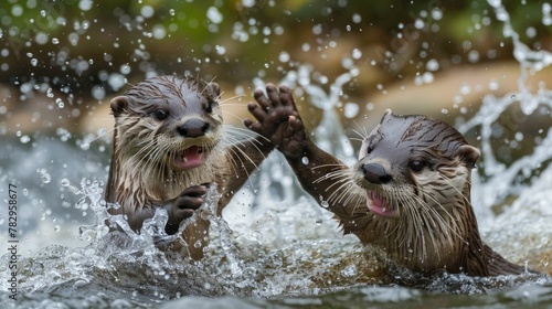 Joyful Otter s Aquatic Dance A Captivating Display of Agility and Playfulness in the Riverine Realm © Intelligent Horizons