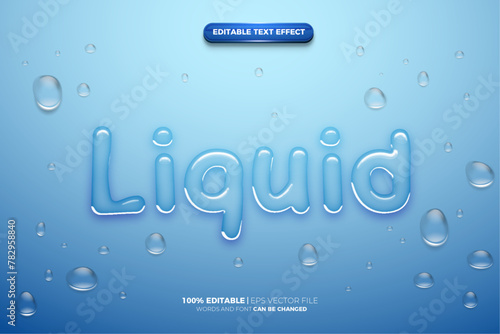 Realistic Fresh  Liquid Water Transparent Text Effect