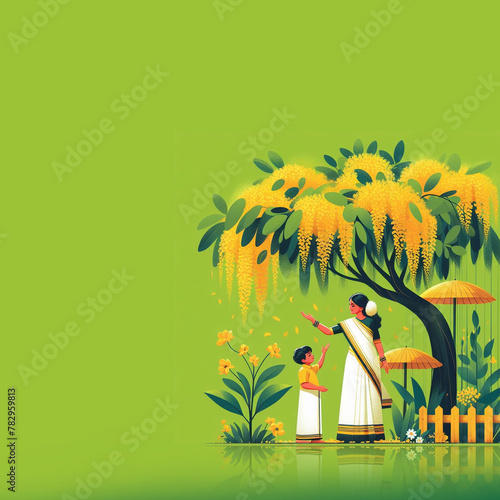 Traditional Kerala celebration background illustration