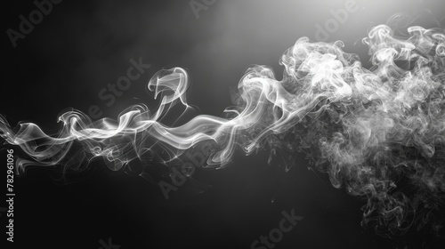 An isolated background of black and white smoke.