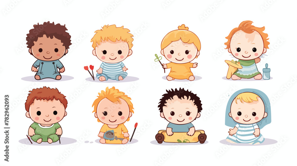 Baby postcard. Children. flat vector isolated on white