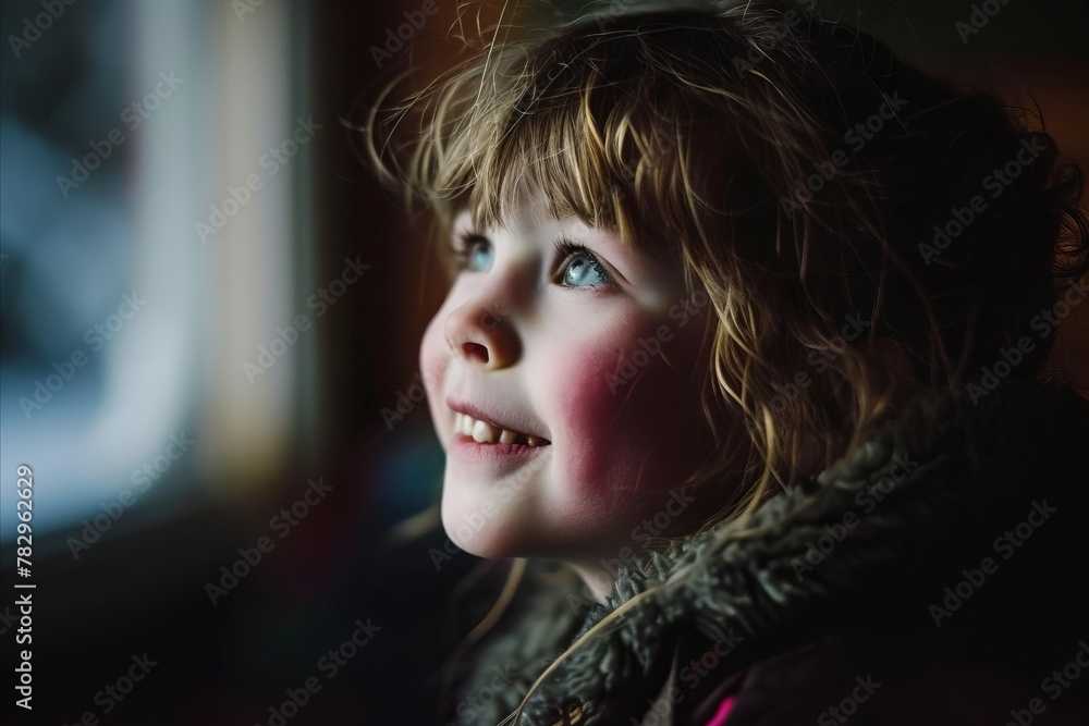 Portrait of a beautiful little girl with long blond hair in warm clothes Portrait of a beautiful little girl with long blond hair in warm clothes