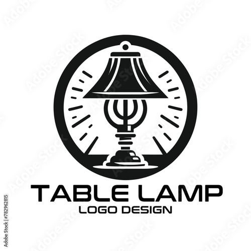 Table Lamp Vector Logo Design photo