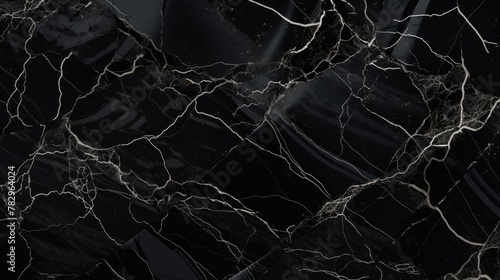 Luxurious Black Marble Texture with Golden Veins for Elegant Backgrounds