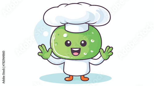 Bacteria prokaryote chef cartoon design style wearing