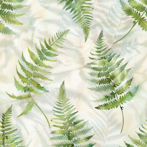 Ethereal Fern Pattern on Soft Pastel Background for Tranquil Design