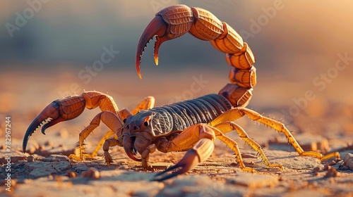 Desert Scorpion s Defensive Sting A Survival Adaptation in the Rugged Landscape © Intelligent Horizons