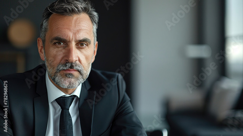 business businessman office mature middle aged meeting man portrait corporate manager black, with empty copy space